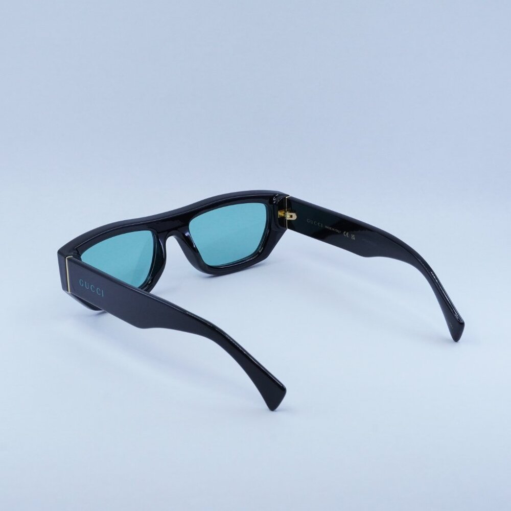 Gucci GG1134S 004 Men Sunglasses Black Rectangle Frame, Green Lenses - Picture 6 of 11